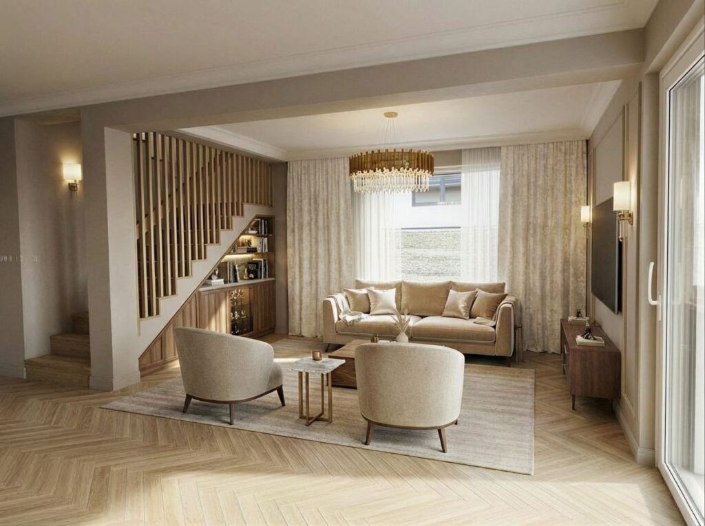 śliwkowe tarasy salon